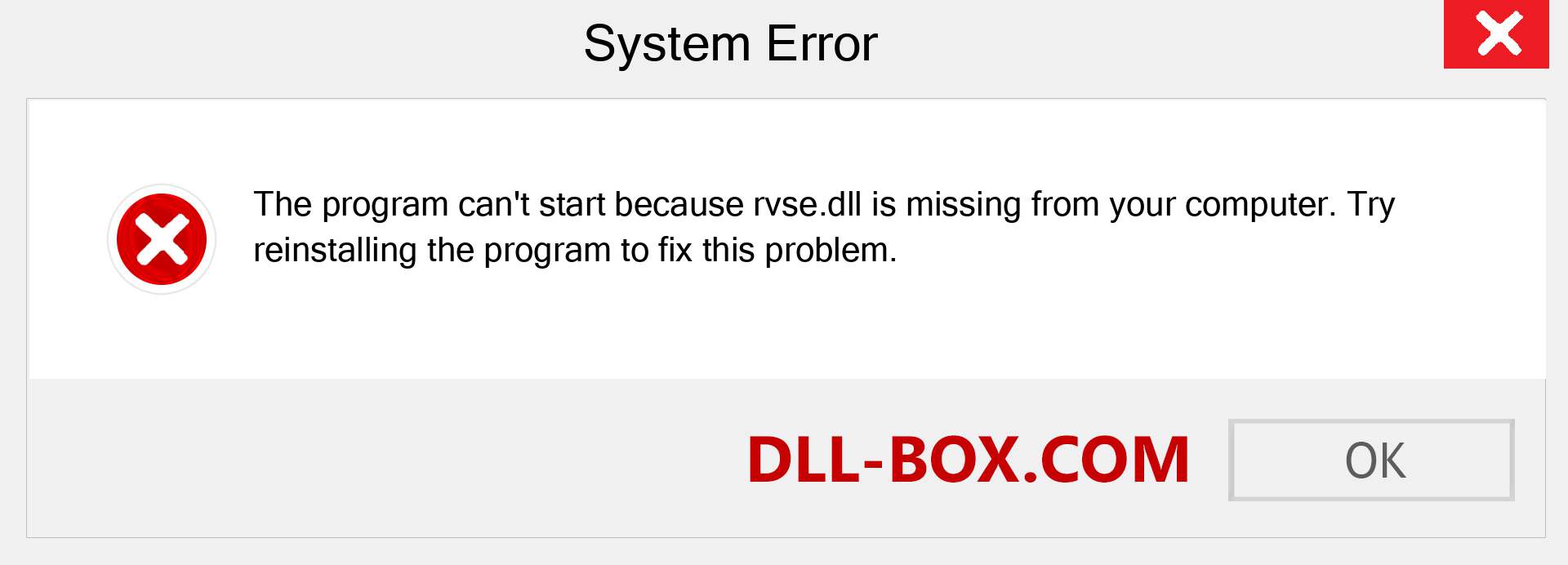 rvse.dll file is missing?. Download for Windows 7, 8, 10 - Fix  rvse dll Missing Error on Windows, photos, images