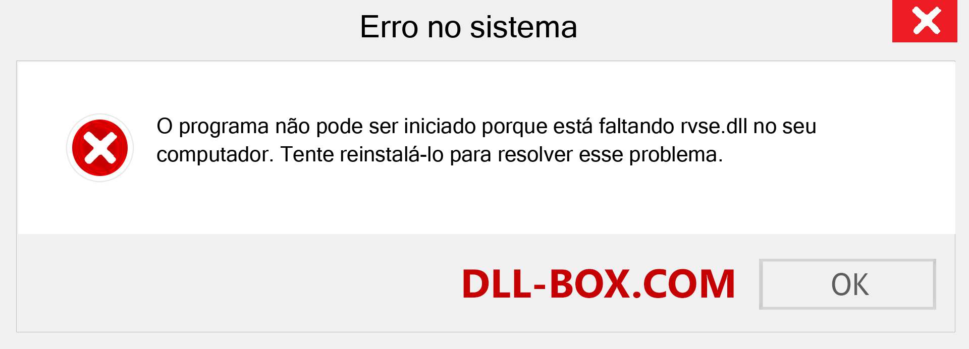 Arquivo rvse.dll ausente ?. Download para Windows 7, 8, 10 - Correção de erro ausente rvse dll no Windows, fotos, imagens